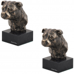 Staffordshire Bull Terrier, Staffy - Dog statue, bust on stone base, sculpture, trophy for dog show by Art-Dog brand