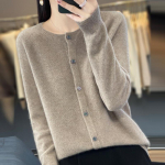 Naiste ka&scaron;miirist sviiter Qinghe ka&scaron;miir 30% ka&scaron;miir 70% vill s&uuml;gis-talvine ka&scaron;miir pullover pehme ja soe L pruun