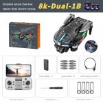 Uus V186 Pro Drone Professionaalne harjadeta Wifi FPV Optical Flow 3 HD aerofotograafia takistuste v&auml;ltimine kokkupandav nelja rootoriga drooni laste m&auml;nguasi 1 battery must