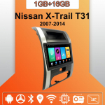 Android Carplay autoraadio Nissan X-Trail T31 2007-2014 multimeediumipleieri peakomplekti stereo-GPS-i navigatsioonis&uuml;steemile BT WIFI 2+32GB 1+16GB