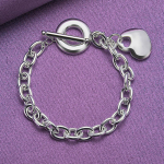 CHSHINE 925 Sterling h&otilde;bedane tahke s&uuml;damega k&auml;ev&otilde;ru OT kett naistele pulmapeo mood v&otilde;lu ehted 20CM 8inches