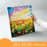 Algaja &Otilde;limaal L&otilde;uendiraami Komplekt Linase Puuvillase Riidega T&uuml;hi 20x20cm