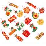 18 tk 2025 uusaasta rippuvad ripatsid Mao aasta Soodne ussi ripats Parim &otilde;nnetutipuu aknaga autodekoratsiooni ripats I