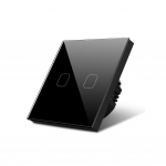 Puutel&uuml;liti LED-pirnile Smart Light EU Standard 1/2/3 Gang 1-way puuteanduriga seinal&uuml;liti kristallklaaspaneel 2 Gang must