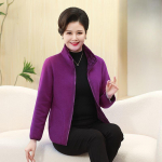 Kahepoolselt kantav naiste fliisist koraallfliisjakk pluss sametiga paksendatud naiste kampsun mood pluss suurus L tumelilla v&auml;rv