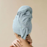 Kiiresti kuivav turban naistele, imav juuksem&uuml;ts, imav kuivav turban lokkis pikkadele paksudele juustele 60*100 sinine