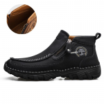 38-48 meeste suur k&auml;sitsi valmistatud ehtsast nahast meeste saapad Mugavad poolsaapad meestele vabaajajalatsid s&uuml;gistalv meeste kingad 38 must