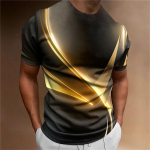 Meeste T-s&auml;rk kaarjas Radiance Graphic 3D prinditud T-s&auml;rgid Vabaaja vabad l&uuml;hikeste varrukatega T-s&auml;rgid Suured meeste r&otilde;ivaste topid XL