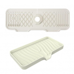 Silikoonist valamu pritsmekaitse &auml;ravoolumatt Seebiriiuli hoidik Segisti &auml;ravoolupadi k&ouml;&ouml;kidele Vannitubadele haagismajad beež