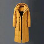 Fashion Trend kapuutsiga meeste s&uuml;gis-talvine sulejope pluss sametist tihendav soe valge pardi sule ja pikk paariline sulejope M