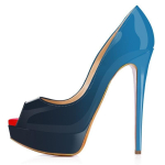 Naiste Kingad Seksuaalsed Platvormiga Varbaava 14cm &Auml;&auml;rmiselt K&otilde;rged Kontsad Stiletto Lakknahast Peo &Ouml;&ouml;klubi Punased Pulmakleidikingad 40 sinine