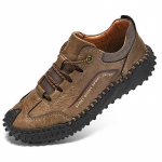 K&auml;sitsi valmistatud ehtsast nahast meeste kingad Mugavad poolsaapad meestele vabaajajalatsid Mokassiinid Meeste lamedad kingad 38 helepruun v&auml;rv