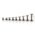 5 tk Nahast k&auml;sit&ouml;&ouml;rihma rahakott Roostevabast terasest naelte needid Chicago kruvid CAMBERED 10x5mm