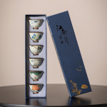 Vendade ahju teetasside komplekt 6 tassi k&auml;sit&ouml;&ouml;na maalitud kung fu teekomplekt portselanist meistri tassid kinkekarbis teetassid &auml;rikingitused <200ml