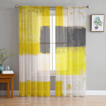 Punane hall valge &otilde;limaal Abstraktsed geomeetrilised l&auml;bipaistvad kardinad Elutoa kaunistus Aken Kardinad K&ouml;&ouml;k t&uuml;ll Voile kardinad W135 x H115cm x1&Rod Pocket