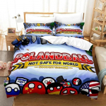 Uus Countryball Polandballsi voodipesukomplekt, &uuml;heinimesevoodi, kaheinimesevoodi, suur kaheinimesevoodi, t&auml;iskasvanud lapsele magamistoa tekikott Komplektid multifilm AU Double 180x210cm