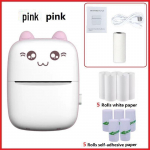 C9 Mini Bluetooth taskutermoprinter 5 rolls of thermal paper+5 rolls of adhesive tape