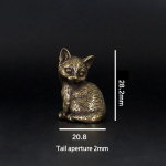 Retro v&auml;ikese kassi messingist metallist kujuke ornament Looma kujukesed Kujukesed majakaunistus Kontori t&ouml;&ouml;laua kaunistused Minikuju