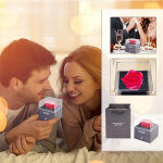 Konserveeritud v&auml;rske lilleline roos ehtekarbis, rooside kinkekarp naistele, s&otilde;brap&auml;ev, hall