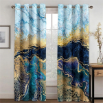 3D kaasaegne mustkuldne abstraktne kunst marmorist elegantne disain, 2 t&uuml;kki &otilde;hukese varjundiga kardina elutoa magamistoa sisekujunduseks 50W130H(CM)X2PCS&Grommet Top