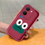 Pehme silikoonist ruudukujulise redeli mustriga telefoni&uuml;mbris, t&auml;ielikult kattev, kaamera p&otilde;rutuskindel kaitse, kummist &uuml;mbris Vivole Vivo V27 5G tumepunast v&auml;rvi