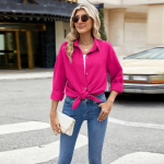 YYFS naiste moe vabaaja kevads&uuml;gisene &uuml;hev&auml;rviline printimine pikkade varrukatega POLO kaelusega pluusid ja s&auml;rgid S