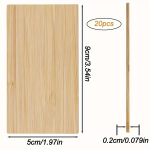 20 komplekti viimistlemata bambusest puitplaadid nikerdamiseks ja meisterdamiseks, ristk&uuml;likukujulised t&uuml;hjad bambuspaneelid 20pcs