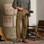 Meeste jaapani kombinesoonid rihmap&uuml;ksid puuvillased Dungaree kombinesoonid p&uuml;ksid vabaaja vintage vedrustusega sirged p&uuml;ksid 36