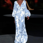 Naiste Pulm Pruut Pruutneitsid Elegantne V-kaelusega Pikkade Varrukatega Lilledega Tr&uuml;kitud Maksi Pikk Kleit Pidulik Ballikleit L sinine