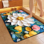 3D Flower Cross-Border Vannitoa p&otilde;randamatt &ndash; libisemisvastane, kiiresti kuivav, vett imav vaip 80*120cm