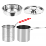 Roostevabast terasest minifrit&uuml;&uuml;rikomplekt, kuumakindel frit&uuml;&uuml;rikomplekt eemaldatava k&auml;epidemega, n&otilde;udepesumasinas pestav katmata &otilde;lifiltripott