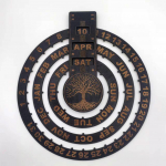 Seinapuidust igavene kalender Loov puidust seinakaunistus elutuppa Puidust maal&auml;hedane &uuml;mmargune seinakinnitus Spin Perpetual