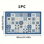 1 tk Kummist kuivatusmatt Retrosinise lihtsa tr&uuml;kiga kohviku jaoks K&ouml;&ouml;gi vaiplauan&otilde;ud Vastupidav diatomiga porilaua matt Lemmikloomamatt Kohvin&otilde;ud 50*80 CM