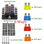 12/10/8/6 viisiga auto labaga kaitsmehoidja Modifitseeritud klemmliist Kaitsmed LED-hoiatustulega auto, paadi, mere, trike jaoks 12V 24V