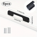 6 tk alumiiniumsulamist materjalist mustad kapit&otilde;mbed, Ameerika tugevad paksendatud k&ouml;&ouml;gikapi t&otilde;mbed, sahtlinupud, m&ouml;&ouml;bliriistvara Hole distance 9.6cm must