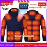 Meeste USB-laetav soojendusega talvejope 4XL sinine