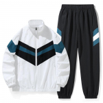 S&uuml;gisene p&uuml;stkrae jakk meestele, &uuml;hendatud spordimeeste kaheosaline komplekt M valge