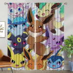 Pokemoni kardinad elutuppa Kardin S&auml;&auml;sevastased kardinad 2 t&uuml;kki Vaheseinavarjud Halloweeni dekoratsioon K&ouml;&ouml;k Pimendav W50xH70cmx2pcs-CL