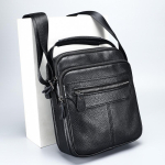 Meeste naturaalsest nahast &otilde;lakott Premium nahast Nahast crossbody kott Meeste pehmest nahast v&auml;ike seljakott must