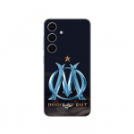 Coque Samsung Galaxy S25 OM logo bleu et dor&eacute;e stade Maniacase