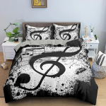 Muusikam&auml;rkide Voodipesukomplekt Tekikoti Komplekt Klaveriklahvide Klaviatuuri Voodikomplekt Klassikalise Muusika Meloodia Tekikate Lastele Poistele T&uuml;drukutele 135x200cm 2pcs