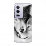 Coque - Maniacase - Oppo A80 - Loup et louve - Noir et blanc - Souple