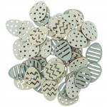 48 Confettis en bois - Oeufs P&acirc;ques - Menthe