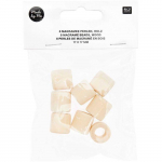 Perles cylindriques - Nature - 8 pi&egrave;ces - Bois naturel - Trou de 17 mm - D&eacute;coratif