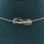 Pierres et Min&eacute;raux. Collier 2 perles Citrine du Br&eacute;sil. Chaine en acier inoxydable Collier femmes, hommes. Taille personnalisable.
