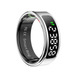 Juhtmeta laadimine Smart Ring Multi Spordirežiimid Fitness Tracker 5ATM Veekindel une Vere Hapniku S&uuml;dame l&ouml;&ouml;gisageduse J&auml;lgimine Sammude Loendus Nutikas Ring Size 12（21.6mm）