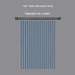 Kahepoolne magnetiline kokkupandav du&scaron;ikardin: T&ouml;&ouml;riistadeta, N&auml;htamatu, Veekindel, Hallituskindel Vannitoa Vahesein. Wall width 210-230 (curtain width 260, height 200)