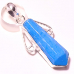 Blue Turquoise Gemstone Pendant Handmade Thanksgiving Gift Jewelry 2.1 d5i15