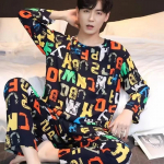 Meeste pidžaamad, pikkade varrukatega pikad p&uuml;ksid, s&uuml;gis ja talv, suured suurused, koduriided, kaheosaline komplekt, &ouml;&ouml;riided, puhkeriided, noorte &ouml;&ouml;r&otilde;ivad M