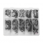 100/200 tk Sporting Good 100 tk tugevast s&uuml;sinikterasest merevee magevee teravad kalastusringi tikkikonksud 200pcs